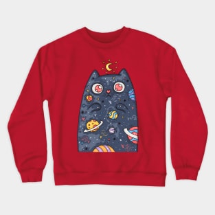 cute cat universe Crewneck Sweatshirt